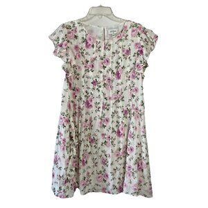 Aura Womens Floral Pin Tuck Babydoll Dress Size L Cottagecore